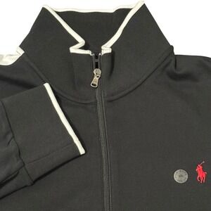 Polo Ralph Lauren Men's XXL Track Jacket Black‎ White Full Zip